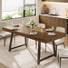 70.9" Industrial Dining Table for 6-8, Rectangle Kitchen Table