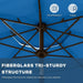10Ft Patio Umbrella, 3 Tier Outdoor Market Table Umbrellas with 8 Fiberglass Ribs and Push Button Tilt, Windproof, Vented Canopy, UV Protection for Deck, Pool, Backyard