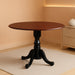 DLT-MBK-TP Dublin Dining Room Table - a round Kitchen Table Top with Dropleaf & Pedestal Base, 42X42 Inch, Mahogany & Black