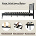 King Size Bed Frame, Solid Wood Platform Bed with Headboard & Footboard, 12 Sturdy Slatted, Central Metal Legs, Easy Assembly, Anti-Slip & Noise-Free, No Box Spring Needed, Ebony Oak Finish ORK-35