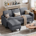 Convertible Sectional Sofa Couch L-Shaped Couch with Modern Linen Fabric for Small Space(Dark Gray)