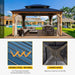 13' X 15' Outdoor Hardtop Gazebo, Cedar Wood Framed Gazebo with Powder Coated Metal Roof for Gardens, Patios, Lawns