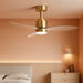 52 Inch Ceiling Fans with LED Light Remote Control, Modern Ceiling Fan with Reversible DC Motor, 3 Blades and 3 Color Temperature, LED Light Chandelier for Bedroom (Gold & 3 Transparent Blades)