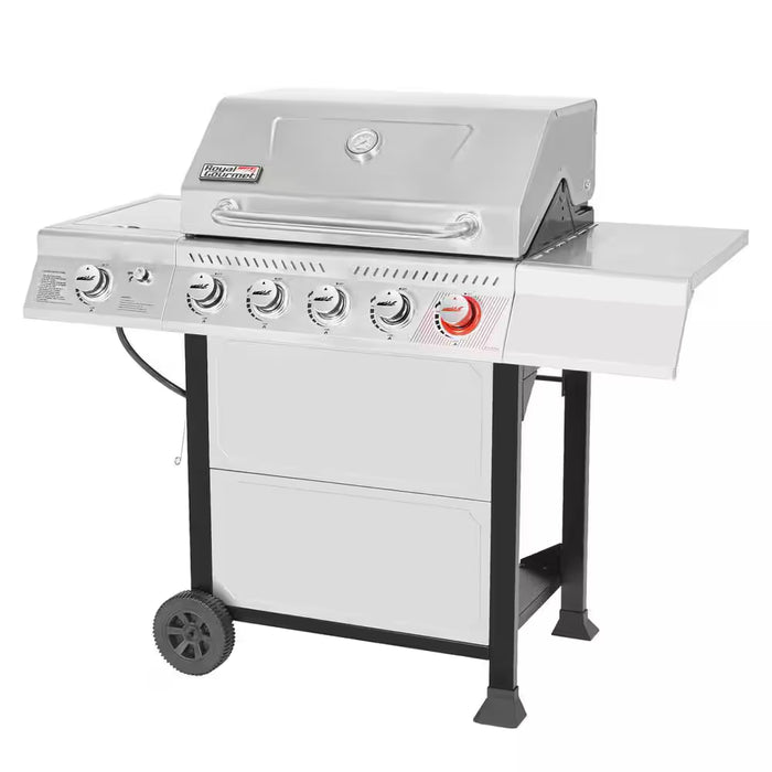 5-Burner Propane Gas Grill in Stainless Steel with Sear Burner and Side Burner