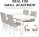 Snow White MarblePatterned Dining Table Set FivePiece