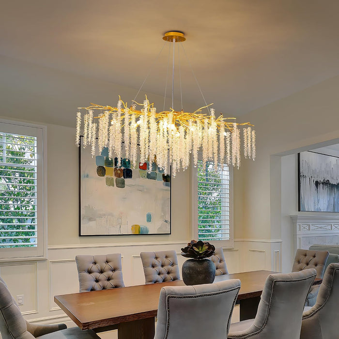 Golden Tree Branch CrystalChandelier 13 Light Pendant