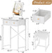 White Contemporary Vanity Desk Featuring Deluxe Mirror