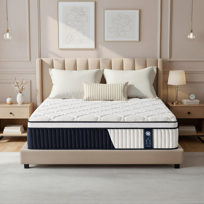 Full Size Mattress, 10 Inch Ultra Comfort Hybrid Mattresses Full Size, Foam with Independent Pocket Springs Mattress in a Box Pressure Relief & Supportive, Medium Firm