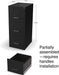 Vertical File Cabinet, 3-Drawer, Letter/Legal, Locking, Black