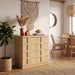 Sideboard Buffet Cabinet with Storage, 31.3”W,Light Oak