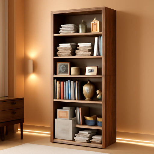 6 Tier Bookshelf, Tall Display Storage Shelves Floor Wood Shelves, Brown | Floor Standing 6 Tiers Display Storage Shelves 63 in Tall Bookcase Home Decor Furniture for Home Office, Living Room, Bedroom