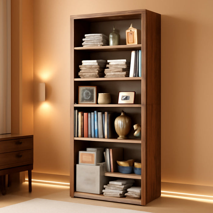 6 Tier Bookshelf, Tall Display Storage Shelves Floor Wood Shelves, Brown | Floor Standing 6 Tiers Display Storage Shelves 63 in Tall Bookcase Home Decor Furniture for Home Office, Living Room, Bedroom