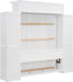 Full Murphy Bed White With BuiltInStorageShelves LED