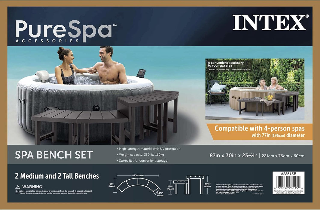 2 Medium Purespa Benches, Compatible with above Ground 4 Person Spas (Accessory Only)