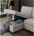 Beige L Shaped Convertible Sleeper Sectional Couch