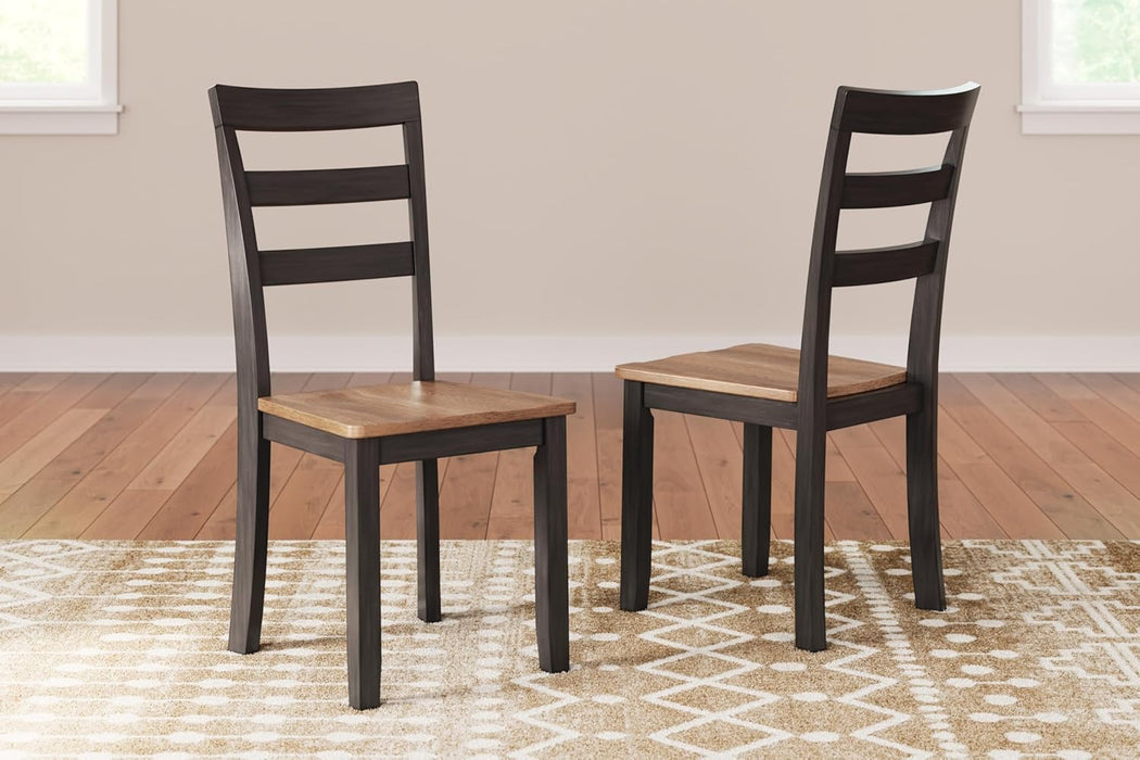 Gesthaven Solid Wood Frame Dining Chair, Set of 2, Natural/Brown