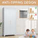 SeventyOneInch Industrial Metal Wardrobe Cabinet Hanging Rod