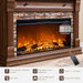 52" Farmhouse Electric Fireplace TV Stand with Mantel & Cabinet, 36" Freestanding Electric Fireplace Heater with Remote Control, Adjustable 3D Flame Effect, Brown
