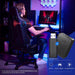 Gaming Chair with Footrest and Bluetooth Speakers Music Video Game Chair Heavy Duty Ergonomic Computer Office Desk Chair (Blue)