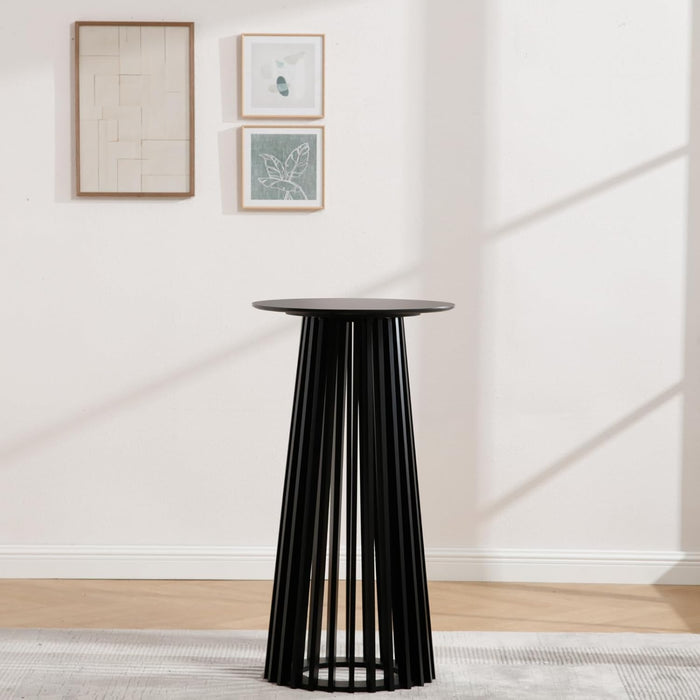 Modern Pub Table round Bar Height Cocktail Table Wood Window Table 24-Inch Top, 43.5-Inch Height, Black