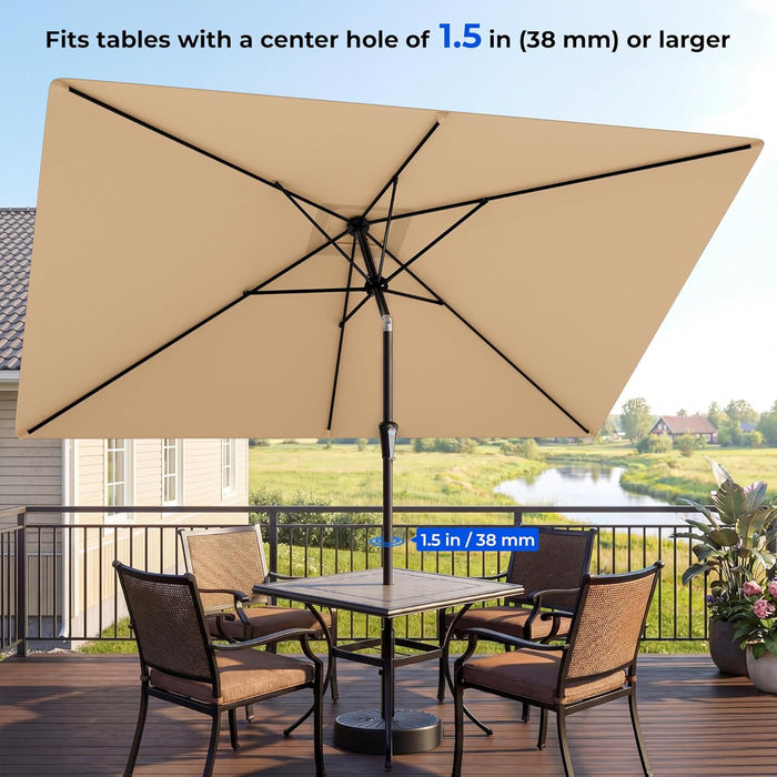 6.6 X 10 Ft Rectangular Patio Umbrella Rectangle Umbrella Outdoor Patio, Large Outdoor Umbrellas for Patio Table with Tilting and Sun UV Protection for Pool, Deck, Market, Backyard