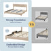 King Size Upholstered Bed Frame Adjustable Headboard, Beige