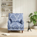 Navy Floral Fabric Armchair With Removable Cushion