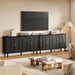 63 Inch Buffet Cabinet with Storage, Arched Sideboard Cabinet with 4 Doors and Adjustable Shelves, Wooden Coffee Bar for Kitchen, Living Room, Entryway, Black