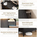 Black Dresser for Bedroom, 8 Drawer Dresser with LED Lights and Power Outlet, Closet Dressers Chests of Drawers, Double Wooden Dressers for Entryway, Hallway