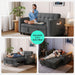 Corduroy Gray 54 Inch Multifunctional Sleeper Sofa