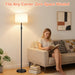 Black Dimmable Tall Floor Lamp 1000Lumens LinenShade