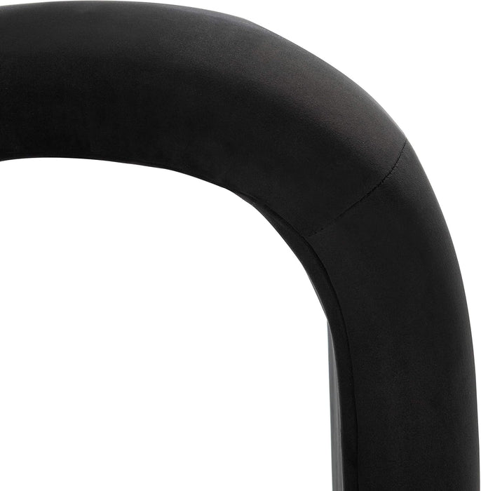 Home Collection Kibo Modern Waterfall Black Velvet Ottoman (Fully Assembled)