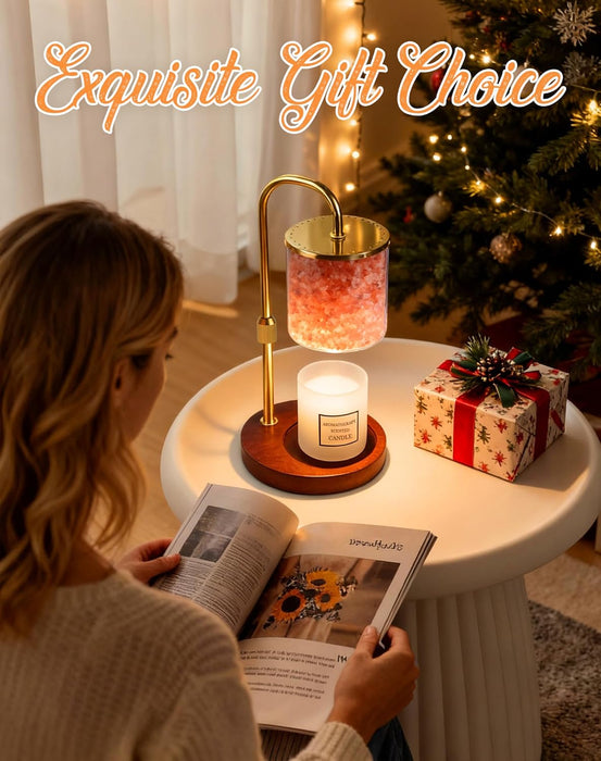 Candle Warmer Lamp with Himalayan Pink Salt, Timer & Dimmable Candle Warmer for Jar Candles, Birthday Gifts for Women Mom, House Warming Gifts, Candle Lamp Warmer for Home Decor