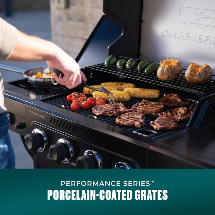 Performance Series 4-Burner Gas Grill Cabinet with Side Burner, Black - 463253925