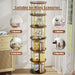 6 Tier RotatingBookshelf CornerDisplayUnit GoldFinish