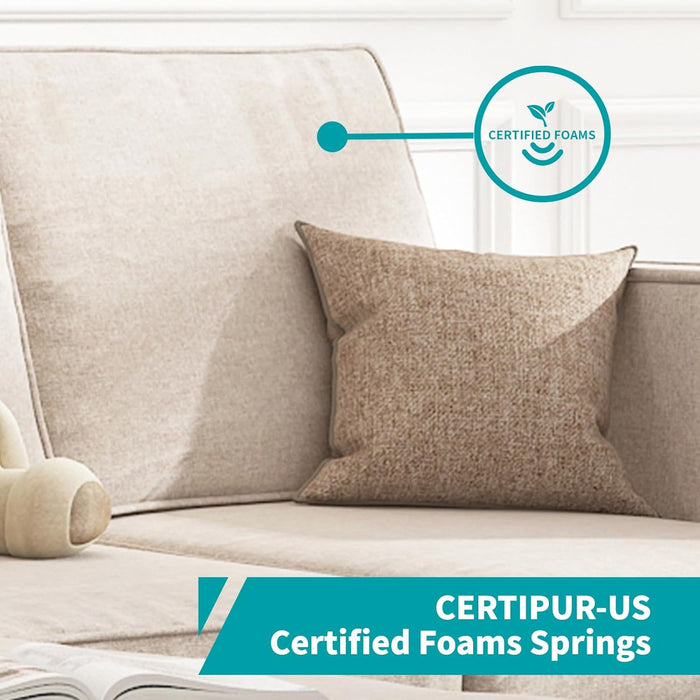 Sectional Sofa Set for Living Room, 4Pcs Couches Modern Sofas with Movable Storage Ottoman/Side Pockets/Modern Sofas/Easy Assembly/Free Combination - Beige