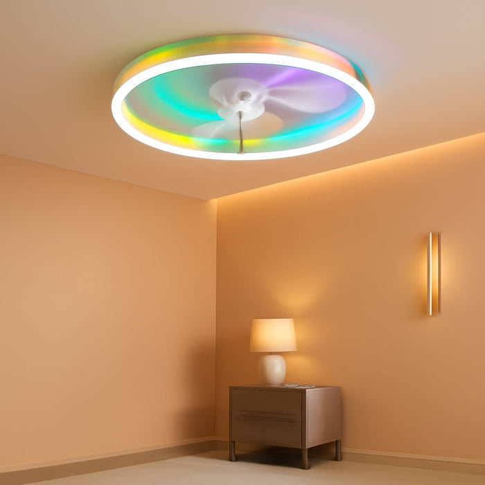 Modern Brushed Gold Flushmount Remotecontrol Ceiling Fan