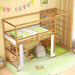 Twin Bunk Bed Jungle Gym Playhouse NaturalFinishWood