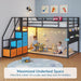 Low Bunk Bed Twin over Twin with 6 Storage Drawers and 6-Pocket Organizer, Reversible Storage Staircase(Left or Right), Bunk Bed for Kids with LED Lights,Metal Frame with Safety High Guardrails, Black