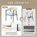 Modern Glass Dining Table Set for 4, 47" Small Rectangle Dining Room Table Chairs, Black Glass Kitchen Table & 4 off White Chenille Accent Arm Chairs for Kitchen, Small Apartment, Home