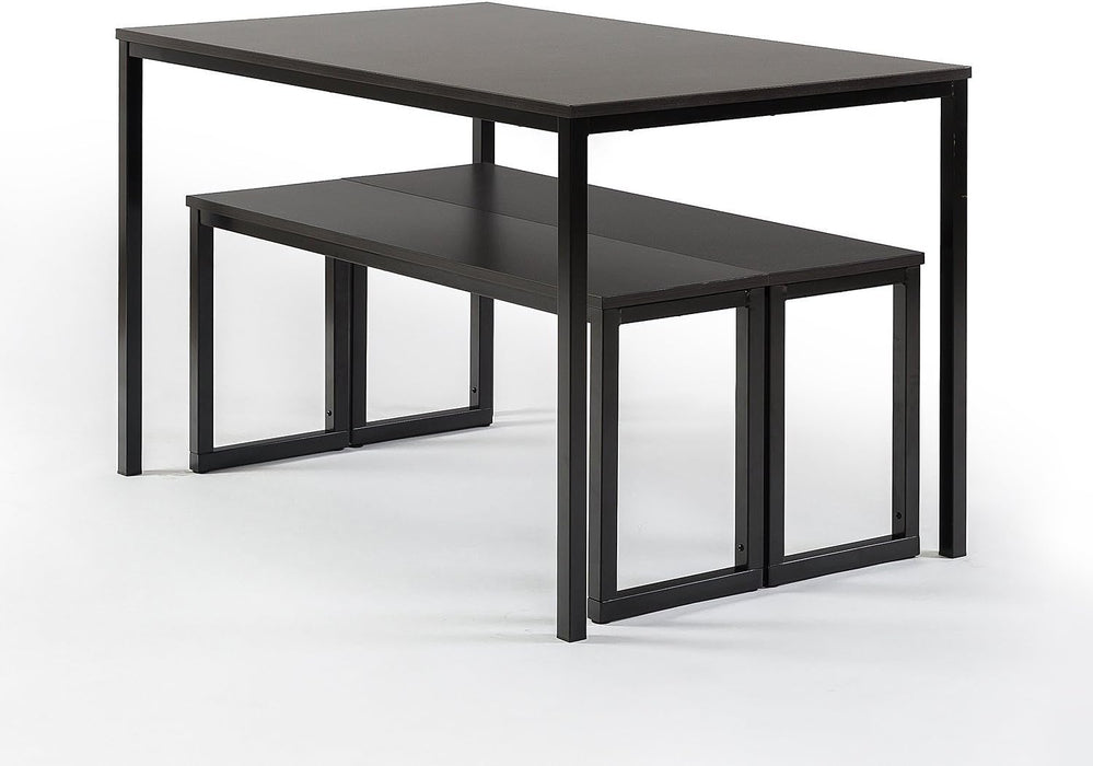 Louis Modern Studio Collection Soho Dining Table with Two Benches (3 Piece Set) - Espresso