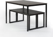 Louis Modern Studio Collection Soho Dining Table with Two Benches (3 Piece Set) - Espresso