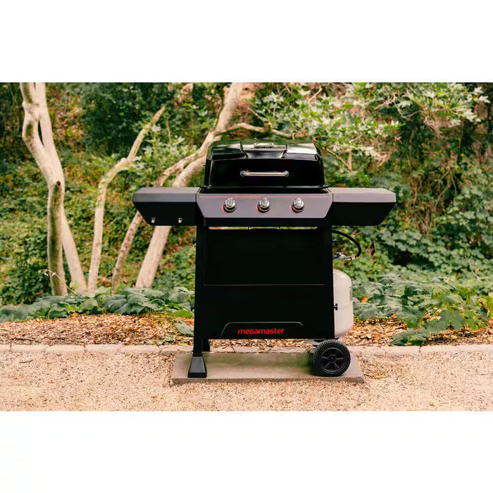 3-Burner Propane Gas Grill in Black