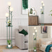 3-Light Flower Floor Lamps for Living Room, Green Floor Lamp with Shelves, Unique Tulip Standing Lamp with 3 LED Blubs, Cute Floral Tall Lamp, Modern Stand up Light Decor for Bedroom, Kids Room