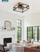 Caged Flush Mount Ceiling Fans with Lights and Remote, Black Square Rustic Low Profile Ceiling Fan, 6 Speed and Reversible, Small Farmhouse Bladeless Ceiling Fan for Bedroom, Kitchen, Indoor
