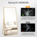65" X 24" Full Length Mirror with Stand, Gold Wall Mounting Full Body Mirror, Metal Frame Full-Length Tempered Mirror for Living Room, Bedroom