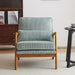 Teal Corduroy Mid Century Modern Upholstered Armchair
