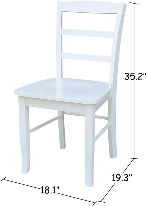 International Concepts Set of Two Madrid Ladderback Dining Chairs, White