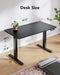 48" X 24" Electric Standing Desk Adjustable Height, 4 Memory Height Settings, Headphone Hook, Cable Manager, Sit Stand up Desk for Home Office & Computer Workstation, Black