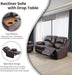 Manual Recliner Sofa Set, Bonded Leather Sofa Set Living Room Furniture, Reclining Sofa Set Leather Recliner Couch with Cup Holder/Storage Console for Living Room (3 Pieces Couch Set, Brown)